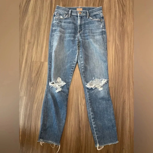 MOTHER the vamp fray crazy like a fox women’s distressed jeans size 25 - Picture 6 of 11